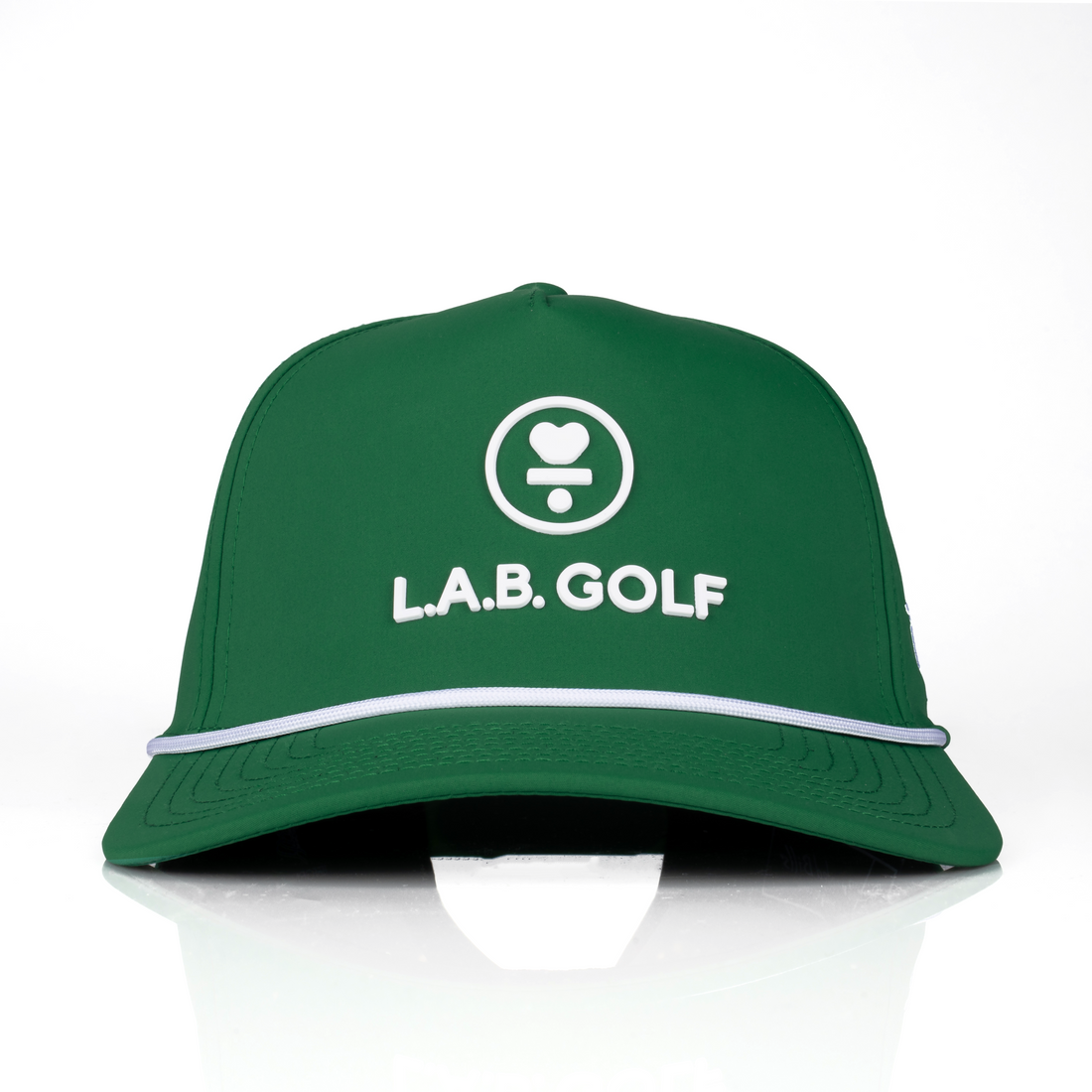 Curved 5-Panel Rope Hat: Stacked Logo - Kelly Green