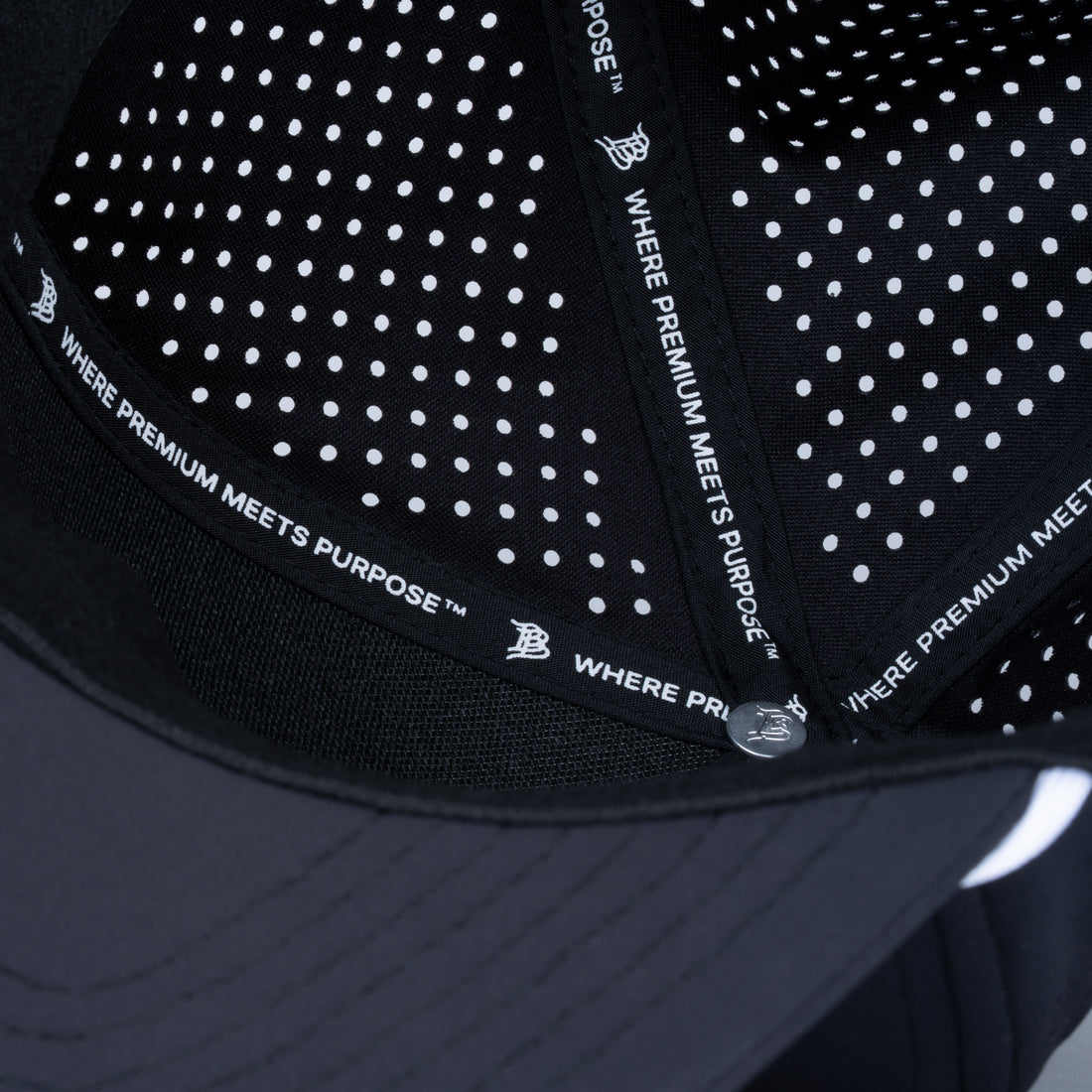 Flat Brim 5-Panel Rope Hat - Black