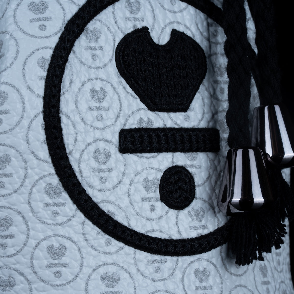 White Icon Drawstring Pouch
