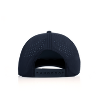 Curved 5-Panel Rope Hat: Leather Patch - Black