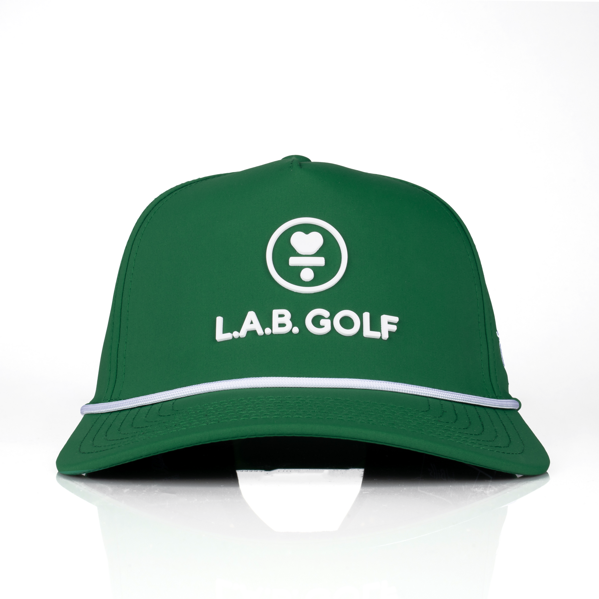 Curved 5-Panel Rope Hat: Stacked Logo - Kelly Green