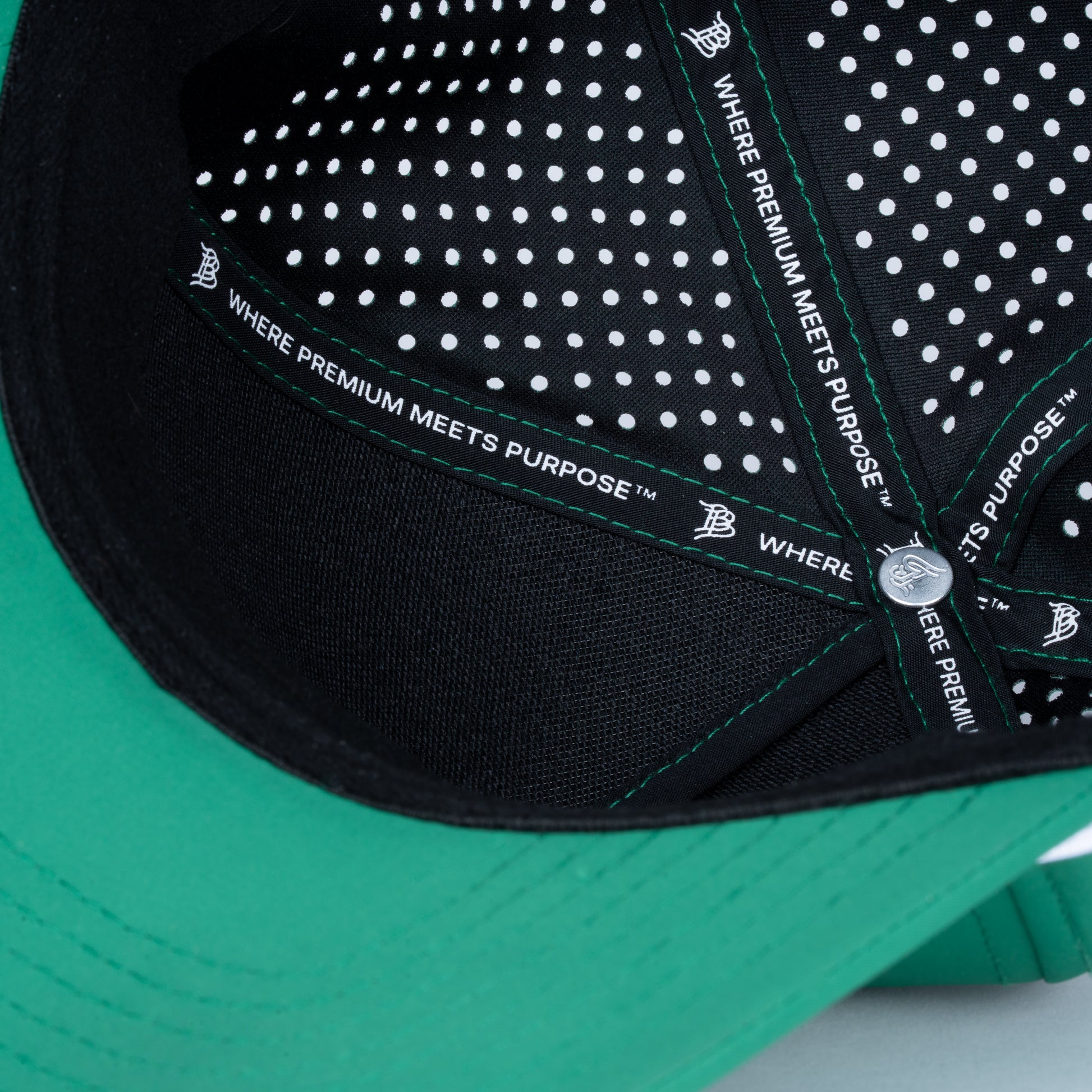Curved 5-Panel Rope Hat: Stacked Logo - Kelly Green