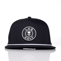Flat Brim 5-Panel Rope Hat - Black