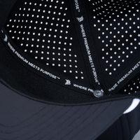 Flat Brim 5-Panel Rope Hat - Black