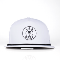 Flat Brim 5-Panel Rope Hat - White