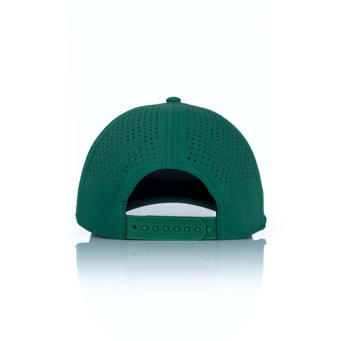 Curved 5-Panel Rope Hat: Leather Classic Logo - Kelly Green