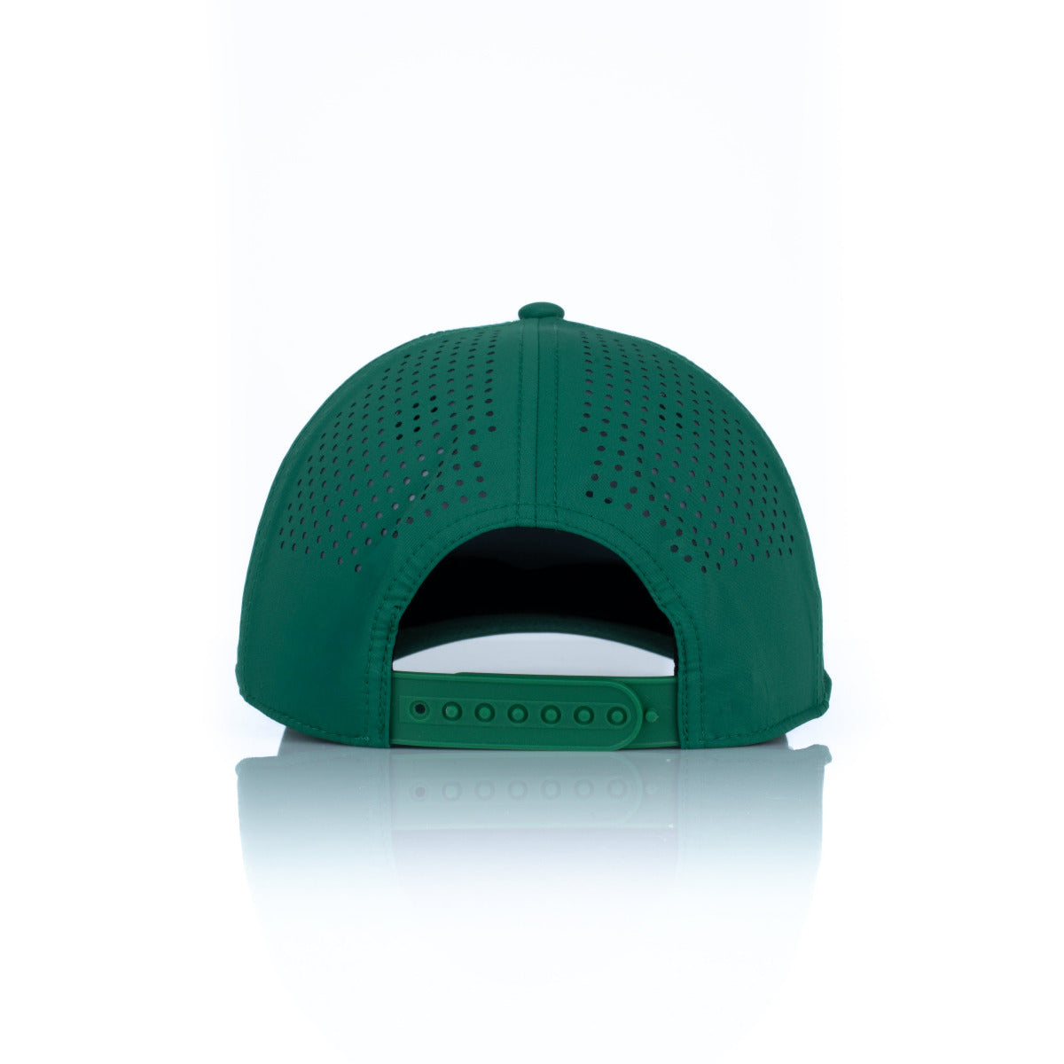 Curved 5-Panel Rope Hat: Leather Classic Logo - Kelly Green