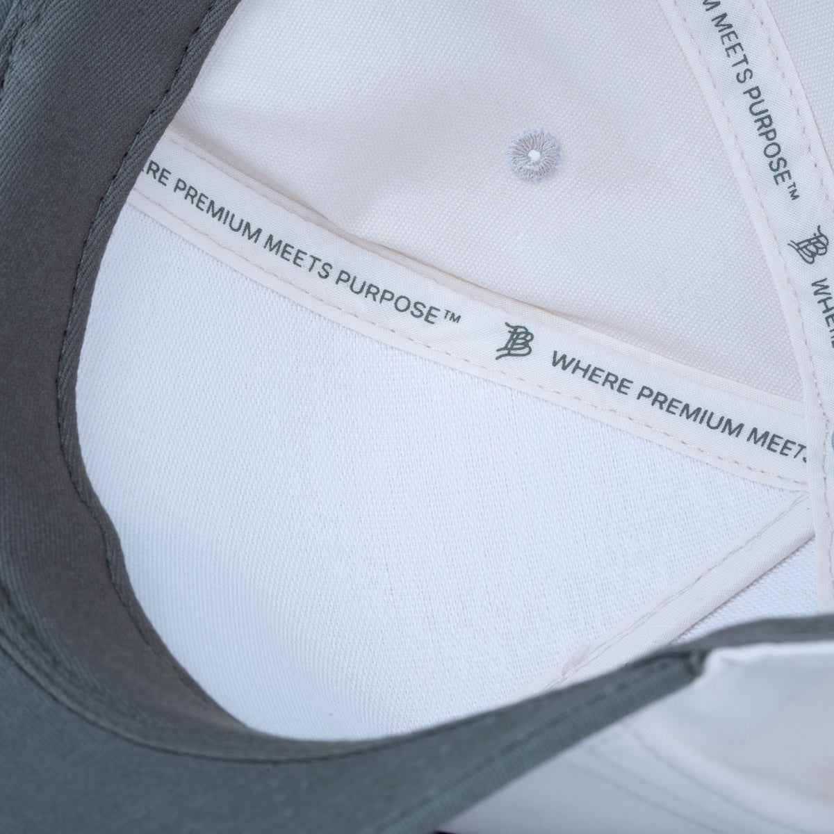 Curved 5-Panel Canvas Hat - Mountains - Beige/Vintage Loden