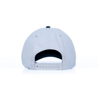 Curved 5-Panel Canvas Hat - Mountains - Beige/Vintage Navy
