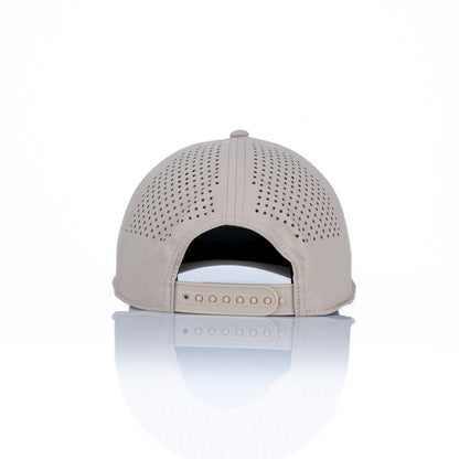 Curved 5-Panel Rope Hat: Stacked Logo - Desert